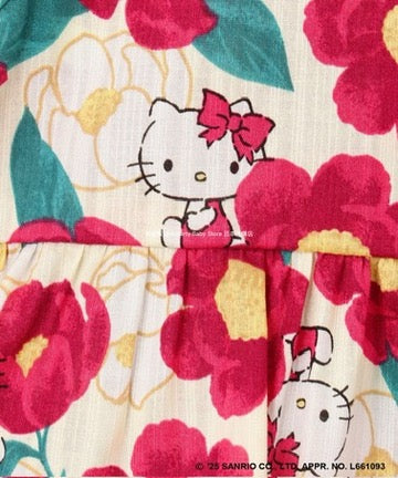Japanese children's clothing aF#a325 x Sanrio Jinbei Japanese Kimono 90-130cm Girls Summer TOPS PANTS Japanese Summer Festival Special