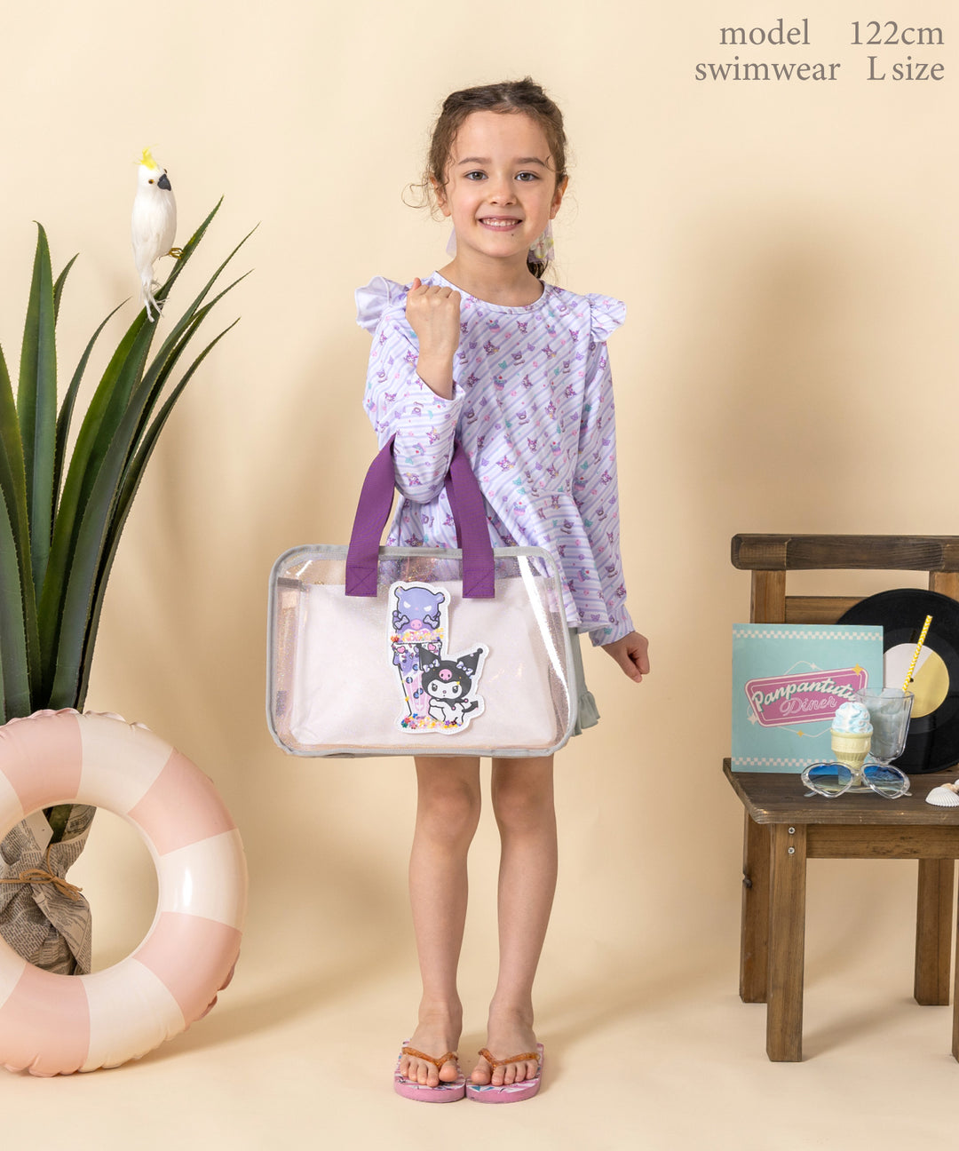 Panpantutu x Sanrio Kuromi Beach Bag (Embroidered Name Available) Direct from Japan. Other Brands: Summer Swimwear Special.