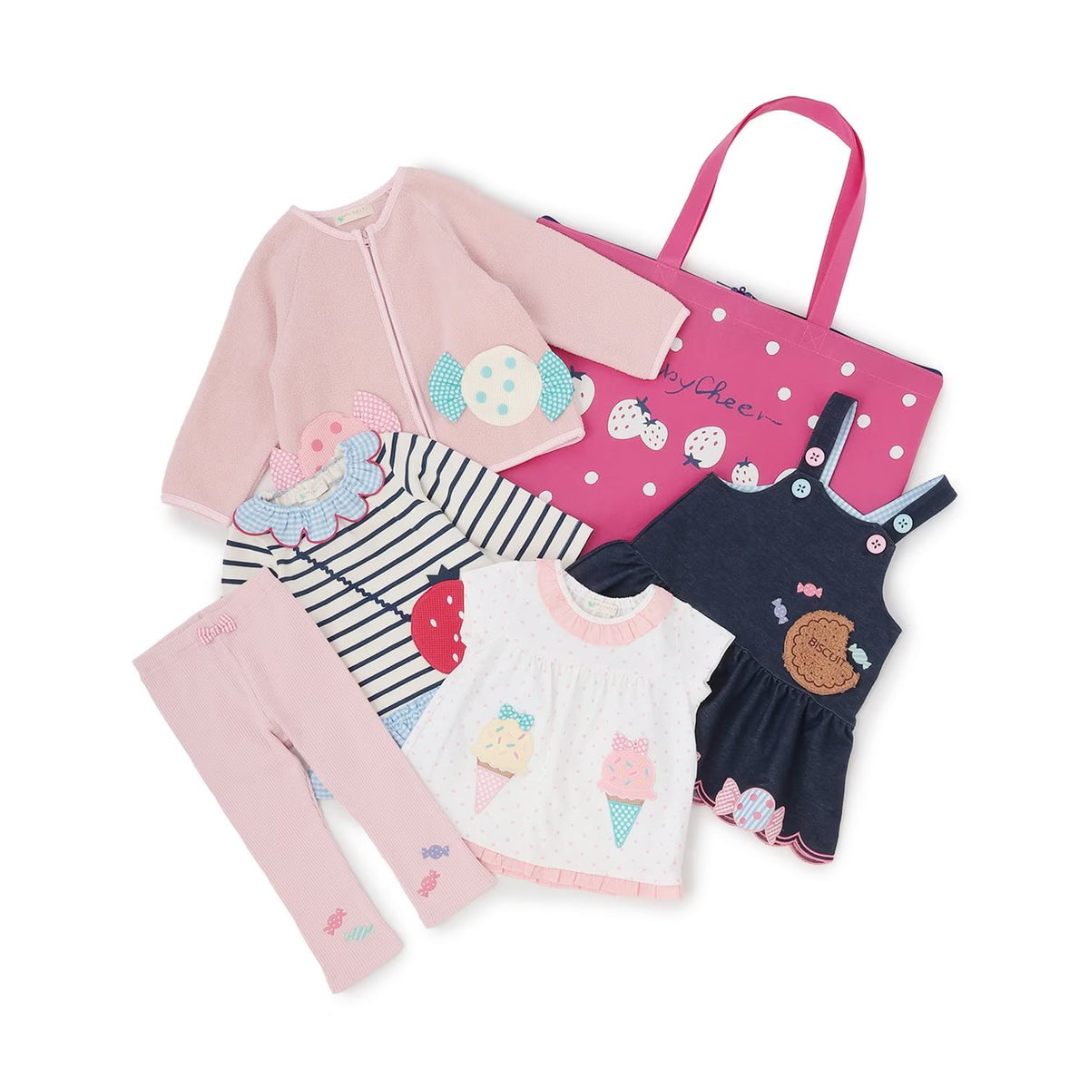 日本直送 Baby Cheer 福袋5點 80-120cm 女童款 2027年日本新春福袋 【日本預售:2026年1月1日】