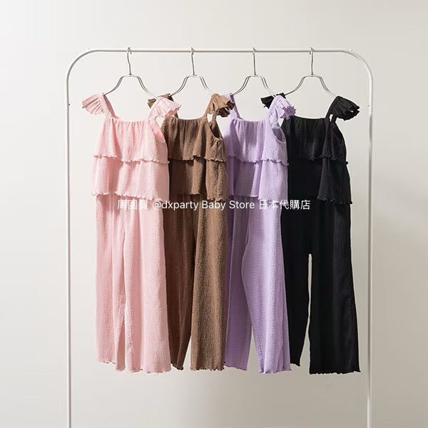 Japanese children's clothing Ly# mine suspenders and loose pants set 100-150cm girls summer TOPS PANTS