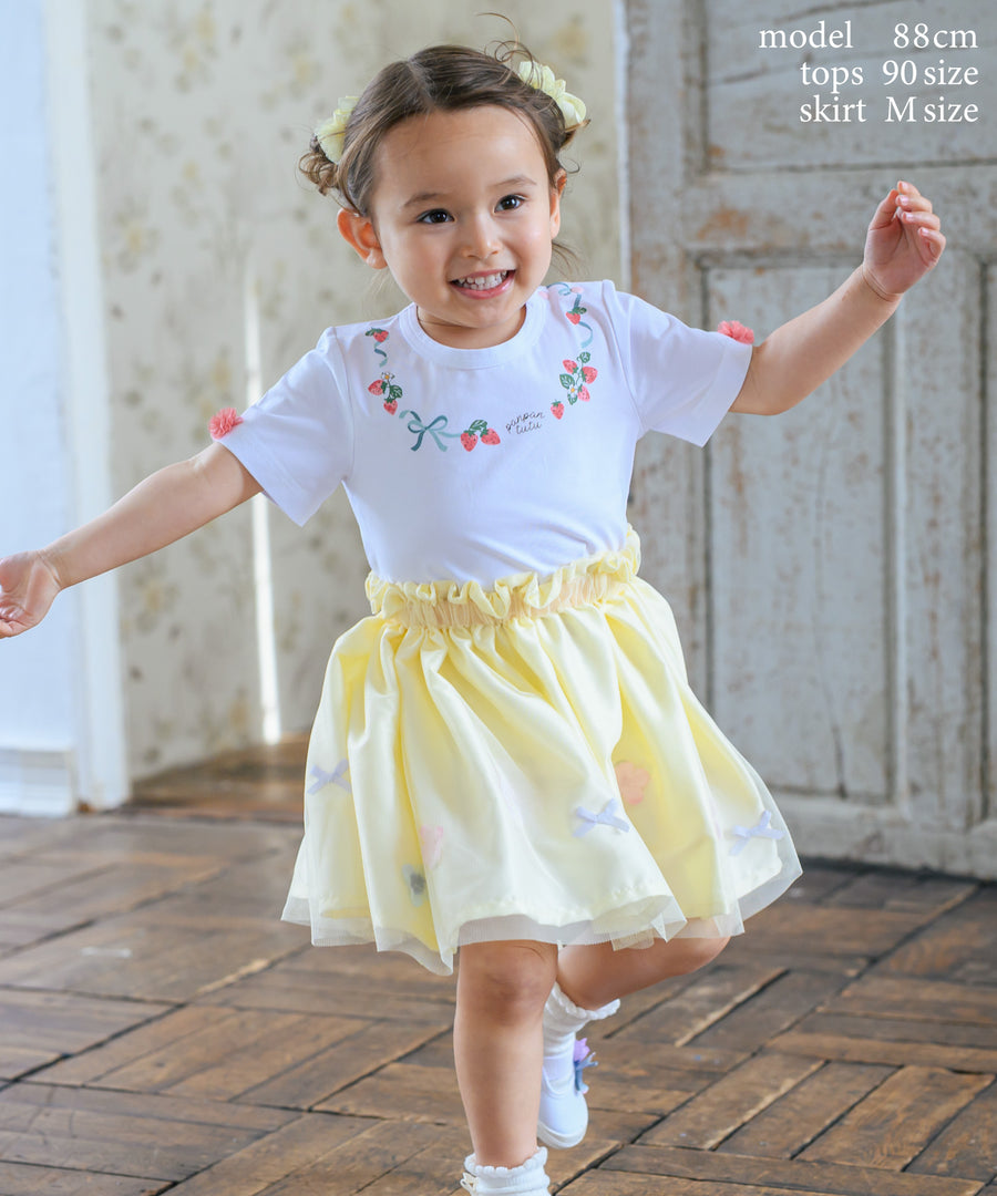 Japanese children's clothing panpantutu strawberry necklace top 80-150cm girls summer TOPS