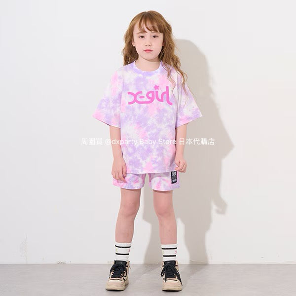 Japanese children's clothing X-girl Stages tie-dye shorts 80-140cm girls' summer PANTS