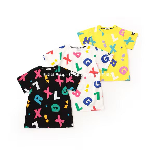 Japanese children's clothing X-girl Stages colorful logo print dress 80-140cm girls summer dresses