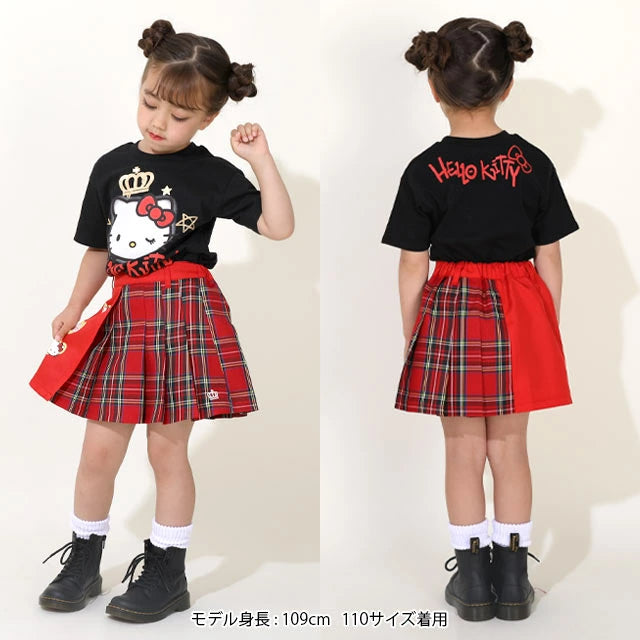 Japanese BDL x Sanrio Checkered Pleated Skirt 80-140cm Girls Summer SKIRTS