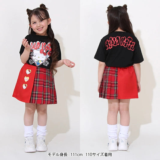 Japanese BDL x Sanrio Checkered Pleated Skirt 80-140cm Girls Summer SKIRTS