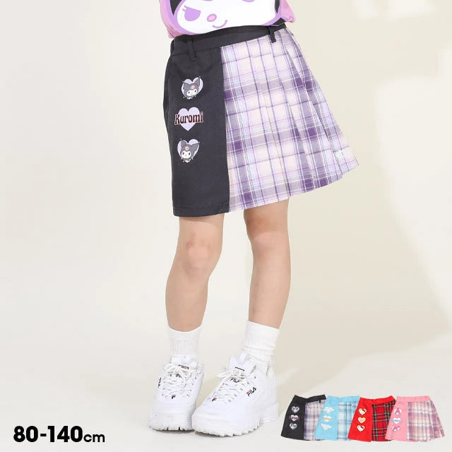 Japanese BDL x Sanrio Checkered Pleated Skirt 80-140cm Girls Summer SKIRTS