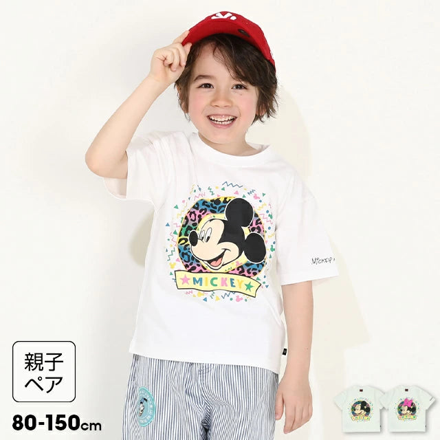 Japanese BDL x Disney Mickey and Minnie Mouse Short-Sleeved Tops (80-150cm) for Boys and Girls Summer