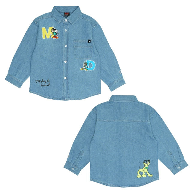 Japanese BDL x Disney Parent-Child Denim Shirt 90-130cm Boys Summer TOPS