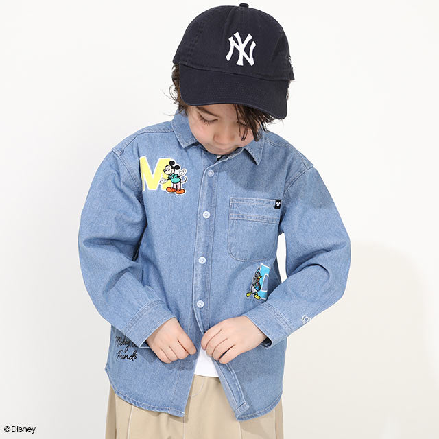 Japanese BDL x Disney Parent-Child Denim Shirt 90-130cm Boys Summer TOPS