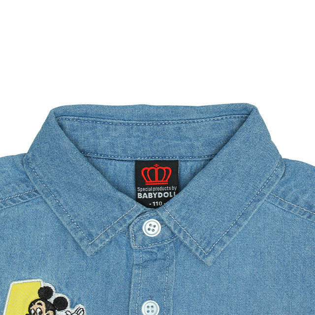 Japanese BDL x Disney Parent-Child Denim Shirt 90-130cm Boys Summer TOPS