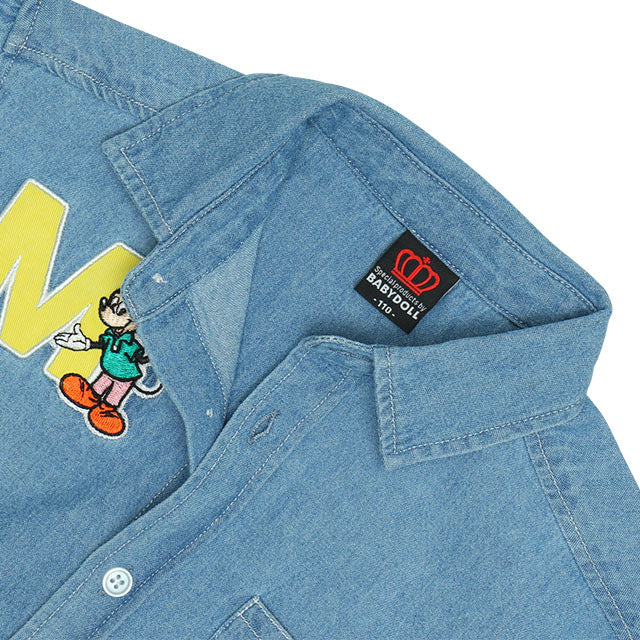 Japanese BDL x Disney Parent-Child Denim Shirt 90-130cm Boys Summer TOPS
