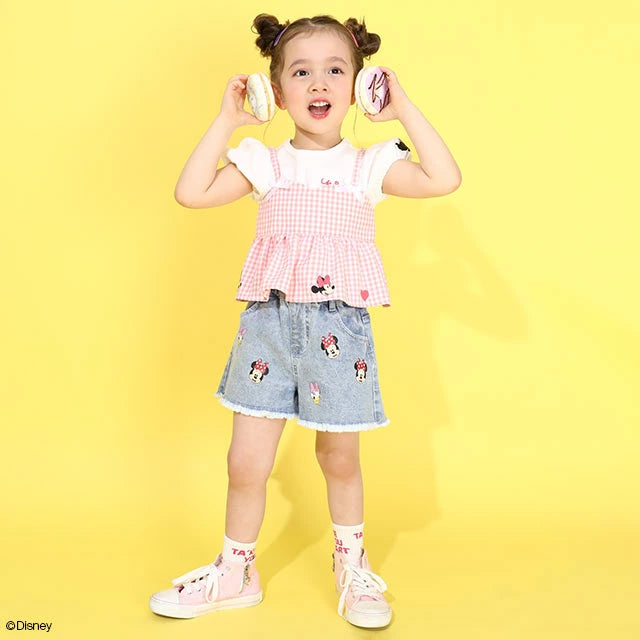 Japanese BDL x Disney Cute Tops and Suspenders Two-Piece Set (80-130cm) for Girls (Summer TOPS)