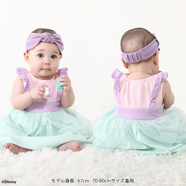 Japanese BDL x Disney Princess 3-Piece Set (70-80cm) for Girls (Newborn Baby Summer TOPS PANTS)