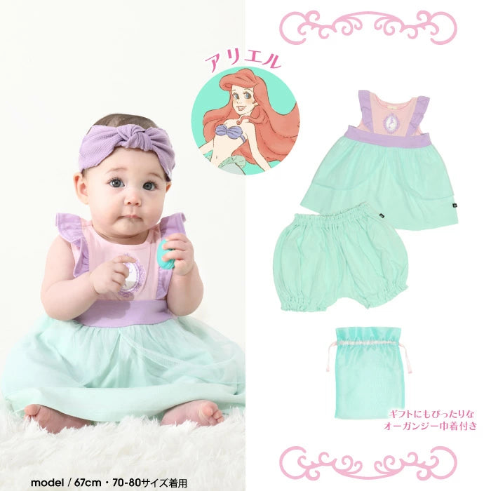 Japanese BDL x Disney Princess 3-Piece Set (70-80cm) for Girls (Newborn Baby Summer TOPS PANTS)