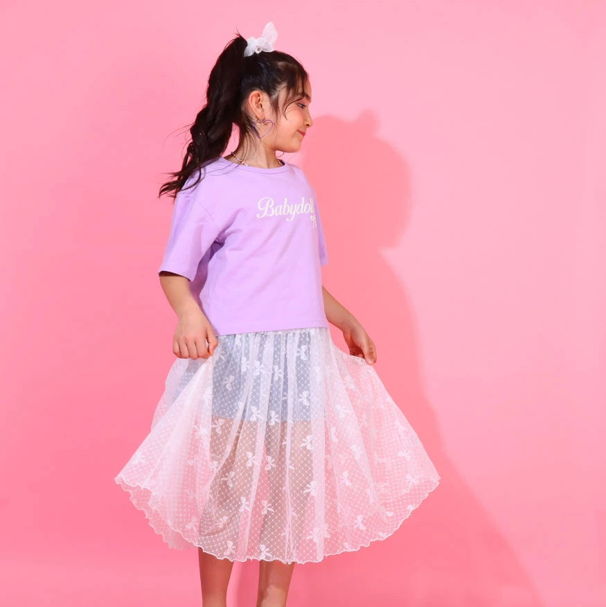 Japanese children's clothing BDL suspender mesh skirt top two-piece set 90-140cm girls summer TOPS DRESSES