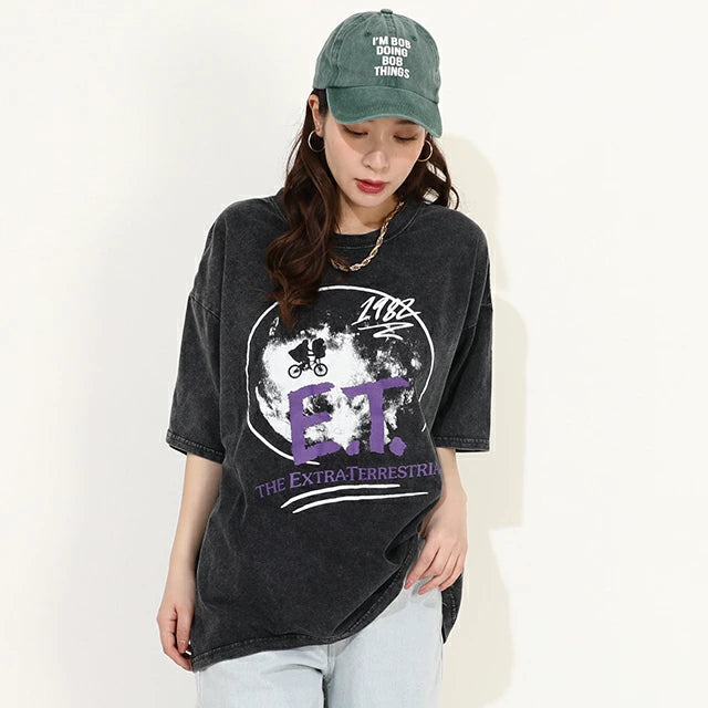 Japanese BDL x ET parent-child alien print tops (M-XL) for adults (summer TOPS)