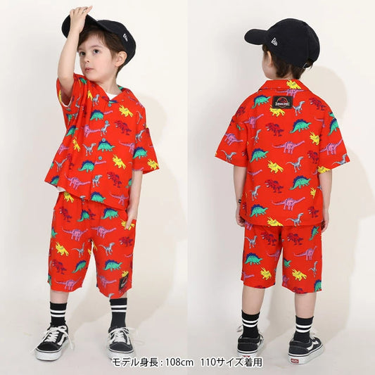 Japanese BDL x JURASSIC WORLD Jurassic Park Shirt 90-130cm Boys Summer TOPS