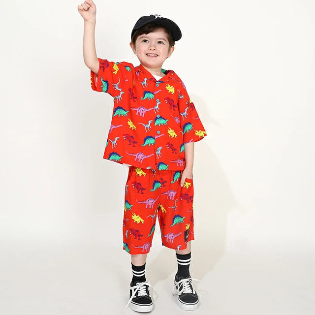 Japanese BDL x JURASSIC WORLD Jurassic Park Shirt 90-130cm Boys Summer TOPS