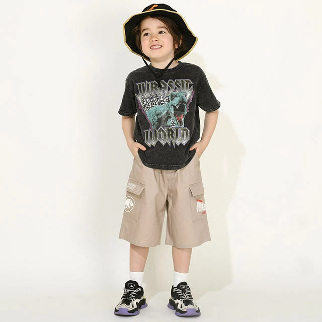 Japanese BDL x JURASSIC WORLD Parent-child Jurassic Park Print Top 90-140cm Boys Summer TOPS