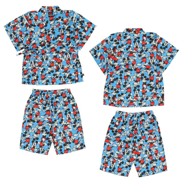 BDL x Disney Mickey Jinbe Japanese Kimono 80-130cm Boys' Newborn Summer TOPS PANTS Japanese Summer Festival Special