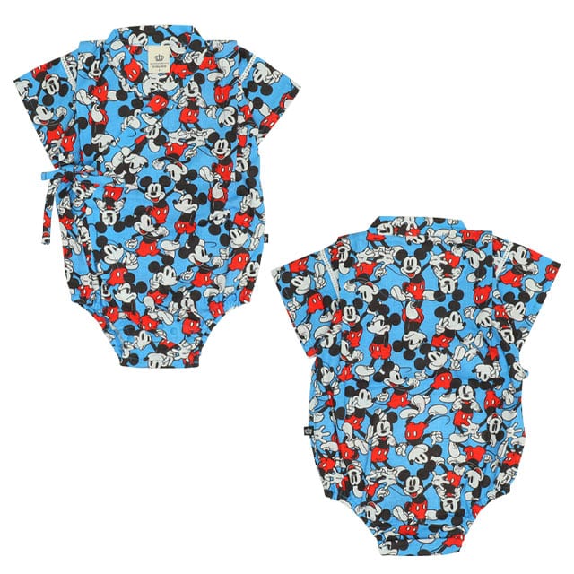 BDL x Disney Mickey Jinbe Japanese Kimono 70-80cm Boys' Summer Jumpsuit for Newborn Babies. Japanese Summer Festival Special.