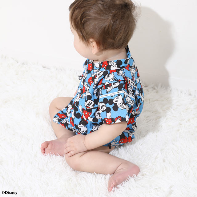 BDL x Disney Mickey Jinbe Japanese Kimono 70-80cm Boys' Summer Jumpsuit for Newborn Babies. Japanese Summer Festival Special.