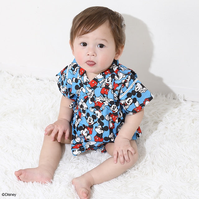 BDL x Disney Mickey Jinbe Japanese Kimono 70-80cm Boys' Summer Jumpsuit for Newborn Babies. Japanese Summer Festival Special.