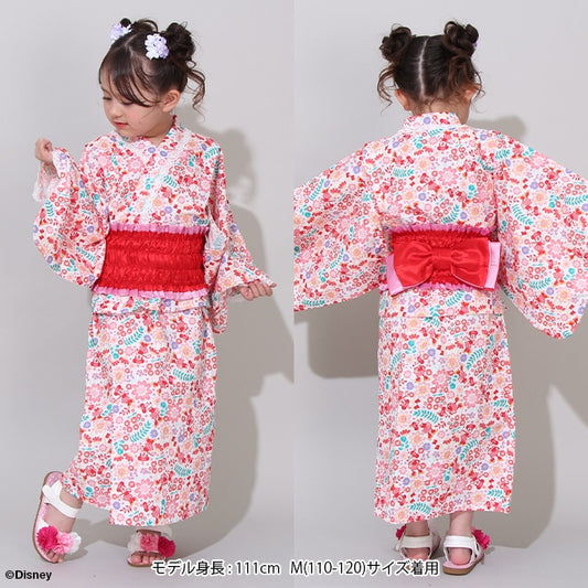 Japanese BDL x Disney 2Way Minnie Yukata Japanese Kimono 90-140cm Girls Summer Outerwear Dresses Japanese Summer Festival Special