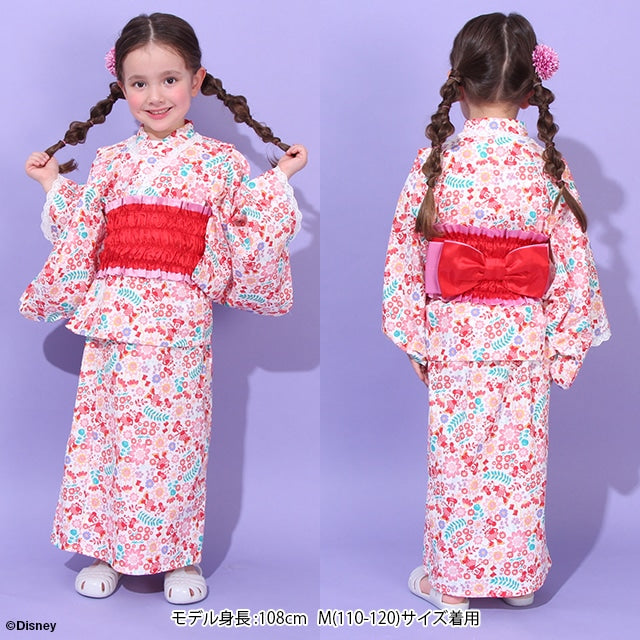 Japanese BDL x Disney 2Way Minnie Yukata Japanese Kimono 90-140cm Girls Summer Outerwear Dresses Japanese Summer Festival Special