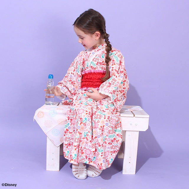 Japanese BDL x Disney 2Way Minnie Yukata Japanese Kimono 90-140cm Girls Summer Outerwear Dresses Japanese Summer Festival Special