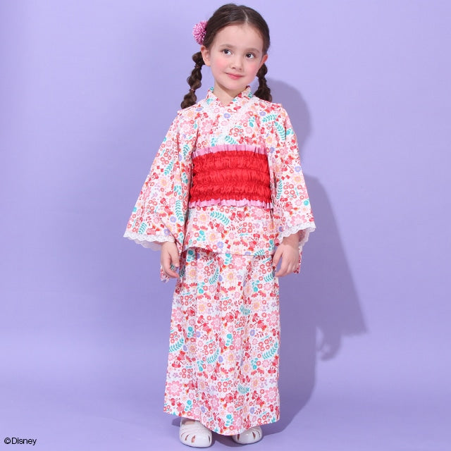 Japanese BDL x Disney 2Way Minnie Yukata Japanese Kimono 90-140cm Girls Summer Outerwear Dresses Japanese Summer Festival Special