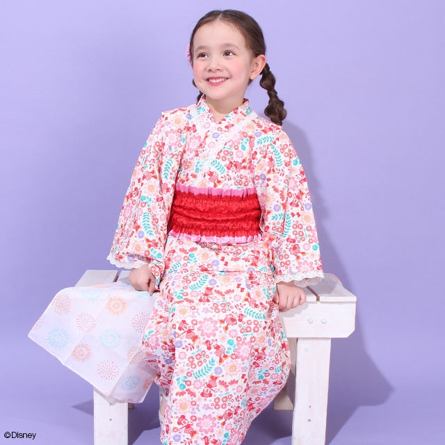 Japanese BDL x Disney 2Way Minnie Yukata Japanese Kimono 90-140cm Girls Summer Outerwear Dresses Japanese Summer Festival Special