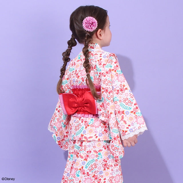 Japanese BDL x Disney 2Way Minnie Yukata Japanese Kimono 90-140cm Girls Summer Outerwear Dresses Japanese Summer Festival Special