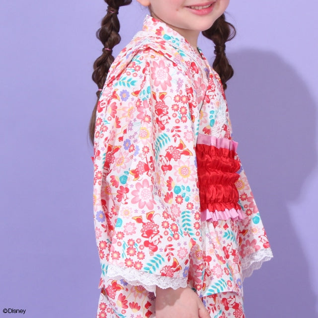 Japanese BDL x Disney 2Way Minnie Yukata Japanese Kimono 90-140cm Girls Summer Outerwear Dresses Japanese Summer Festival Special