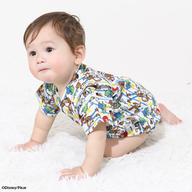 BDL x Disney Toy Story Jinbei Japanese Kimono 70-80cm Boys' Summer Jumpsuit for Newborn Babies. Japanese Summer Festival Special.