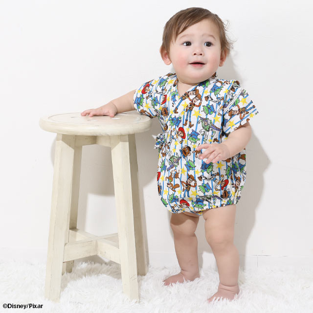 BDL x Disney Toy Story Jinbei Japanese Kimono 70-80cm Boys' Summer Jumpsuit for Newborn Babies. Japanese Summer Festival Special.