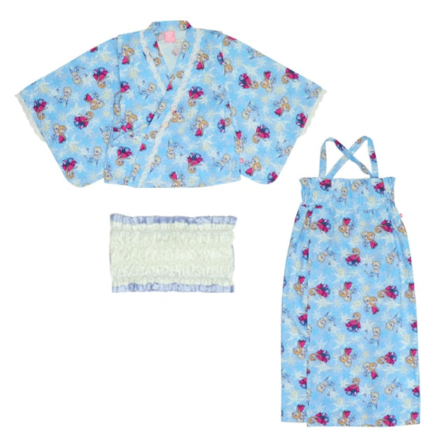 BDL x Disney 2Way Yukata Japanese Kimono 90-140cm Girls Summer Outerwear Dresses Japanese Summer Festival Special