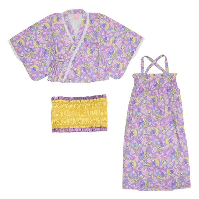 BDL x Disney 2Way Yukata Japanese Kimono 90-140cm Girls Summer Outerwear Dresses Japanese Summer Festival Special