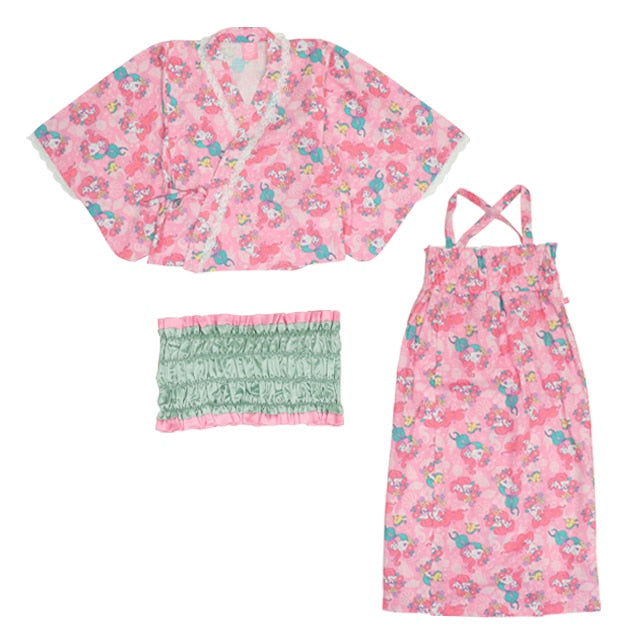 BDL x Disney 2Way Yukata Japanese Kimono 90-140cm Girls Summer Outerwear Dresses Japanese Summer Festival Special