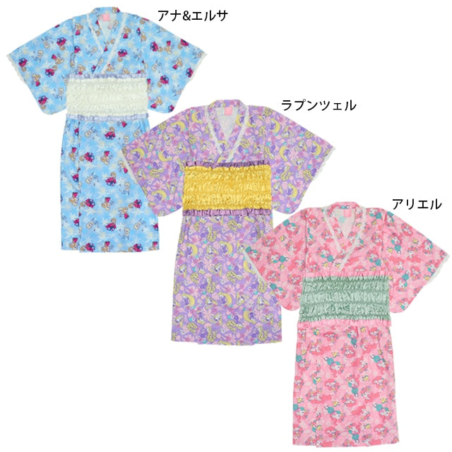 BDL x Disney 2Way Yukata Japanese Kimono 90-140cm Girls Summer Outerwear Dresses Japanese Summer Festival Special