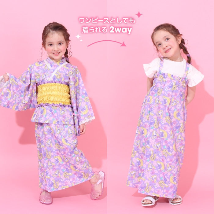 BDL x Disney 2Way Yukata Japanese Kimono 90-140cm Girls Summer Outerwear Dresses Japanese Summer Festival Special