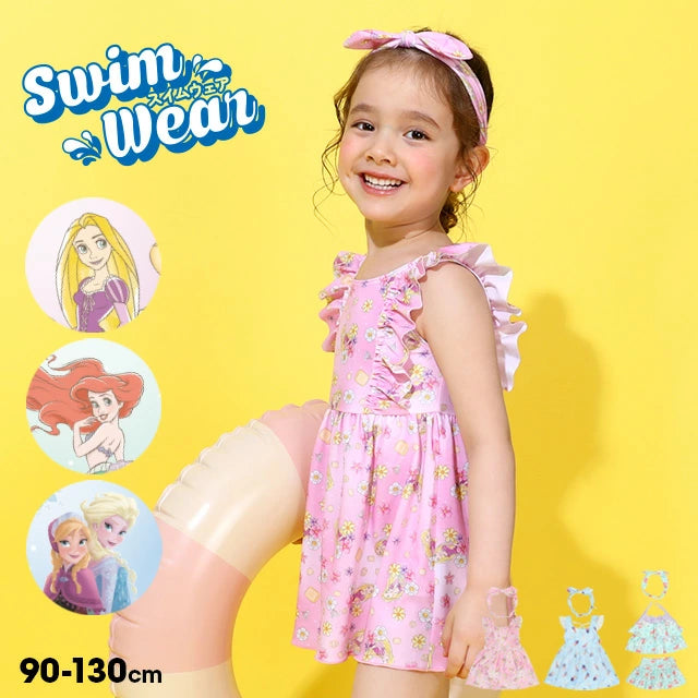 Japanese BDL x Disney Princess Swimsuit with Headband 90-130cm Girls' Summer Swimsuit Special