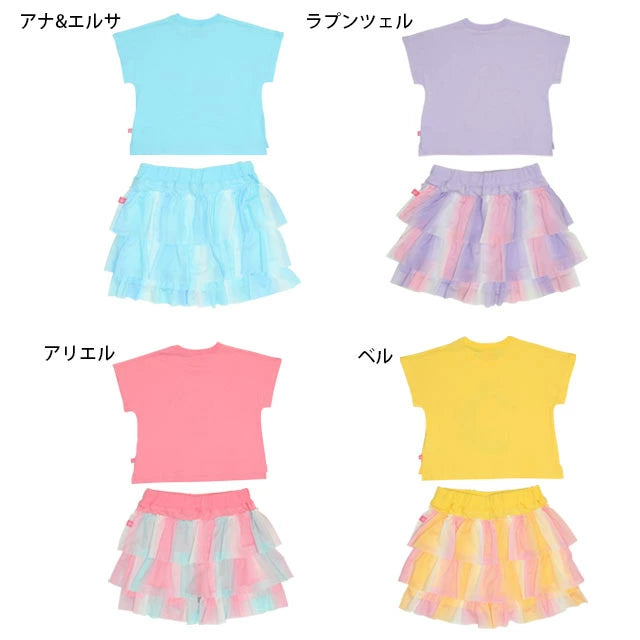 Japanese BDL x Disney Princess Tops and Pants Set (100-130cm) for Girls Summer