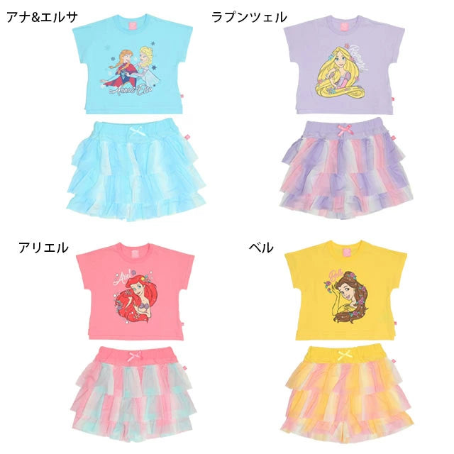 Japanese BDL x Disney Princess Tops and Pants Set (100-130cm) for Girls Summer