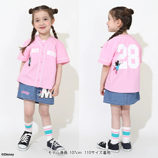 Japanese BDL x Disney Baseball Shirt 80-140cm Girls Summer TOPS