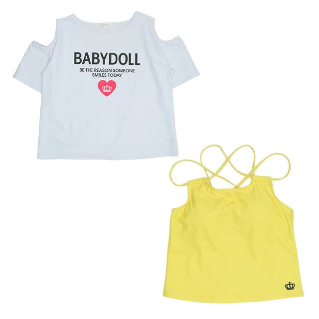Japanese children's clothing BDL amphibious swimsuit top set 90-140cm girls summer TOPS summer swimming swimsuit special