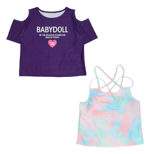Japanese children's clothing BDL amphibious swimsuit top set 90-140cm girls summer TOPS summer swimming swimsuit special