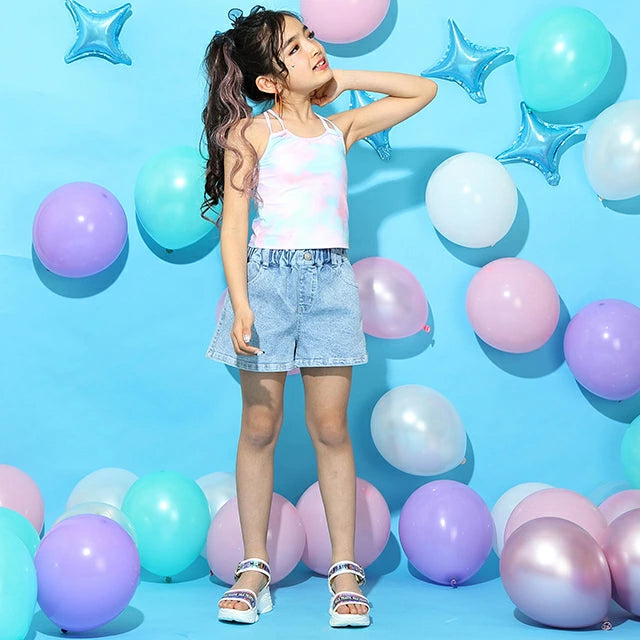 Japanese children's clothing BDL amphibious swimsuit top set 90-140cm girls summer TOPS summer swimming swimsuit special