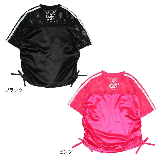 Japanese children's clothing BDL lace basketball style top 90-140cm girls summer TOPS