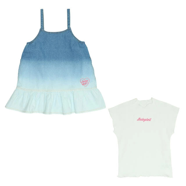 Japanese children's clothing BDL suspender denim skirt top two-piece set 90-140cm girls summer TOPS DRESSES